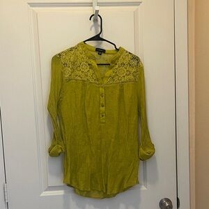 Cocomo Lime Green Blouse with Lace Detail